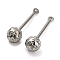 Tarnish Resistant 304 Stainless Steel Pendant Bails, with 316 Stainless Steel Bead, Beadable Pins, Round, Stainless Steel Color, 18.5mm, Ball: 5mm, Hole: 0.9mm, Pin: 1mm