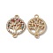 Colorful Evil Eye Alloy Enamel Connector Charms, Tree of Life Links, with Crystal Rhinestones, Golden, 23x17.3x2.5mm, Hole: 1.8mm