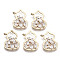 Brass Micro Pave Cubic Zirconia Pendants, Long-Lasting Plated, Gourd, Light Gold, Clear, 19x14x3mm, Hole: 1.5mm