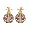 Brass Micro Pave Cubic Zirconia Pendants, Ladybug Charms, Cadmium Free & Lead Free, Rack Plating, Long-Lasting Plated, Real 18K Gold Plated, 25x17x4.5mm, Hole: 5x3.5mm