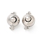 Brass Box Clasps, Cadmium Free & Nickel Free & Lead Free, Round, Platinum, 12x9mm, Hole: 1.6mm