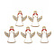 Alloy Enamel Pendants, with Crystal Rhinestone, Light Gold, Cadmium Free & Nickel Free & Lead Free, Angel, White, 21.5x18x3mm, Hole: 2mm