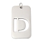 304 Stainless Steel Pendants, with Jump Ring, Rectangle with Hollow Letter Charm, Anti-Tarnish, Laser Cut, Letter D, 49.5x28x1.5mm, Hole: 6.5mm