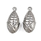 304 Stainless Steel Pendants, Corn Charms, Anti-Tarnish, Stainless Steel Color, 19x9x6mm, Hole: 1mm