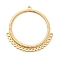 Ion Plating(IP) 304 Stainless Steel Chandelier Components Links, Grooved Round Ring, Real 18K Gold Plated, 45.5x43.5x2mm, Hole: 1.6mm & 2mm