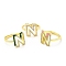 Mixed Color Enamel Initial Letter Adjustable Ring with Clear Cubic Zirconia, Real 18K Gold Plated Brass Jewelry for Women, Cadmium Free & Lead Free, Letter.N, US Size 5 1/4(16mm), Letter.N: 13.2x11.5mm