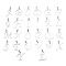 Non-Tarnish 201 Stainless Steel Pendants, Letter A~Z, Stainless Steel Color, 23.5~31x17~34x1.5mm, Hole: 5x9mm, 26pcs/set
