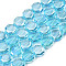 Electroplate Transparent Glass Beads Strands, AB Color Plated, Faceted, Octagon, Sky Blue, 7~8x7~8x4mm, Hole: 1.2mm, about 72pcs/strand, 20.47 inch(52cm)