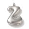Non-Tarnish Ion Plating(IP) 304 Stainless Steel Pendants, Balloon Letter Charm, Stainless Steel Color, Letter Z, 25.5x16x6mm, Hole: 2mm