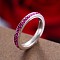 Colorful Birthstone Finger Rings, October, Stainless Steel with Rhinestone Stacking Rings for Women, Fuchsia, US Size 6(16.5mm)