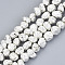 Electroplated Natural Lava Rock Beads Strands, Nuggets, Silver Plated, 6~10x6~10x5~8mm, Hole: 1mm, about 52~54pcs/strand, 14.17 inch~14.96 inch(36~38cm)