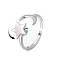 Brass Rotating Open Cuff Ring, Spinner Ring for Anxiety Stress Relief, Platinum