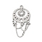 Non-Tarnish 201 Stainless Steel Pendants, Solar Saturn Charm, Stainless Steel Color, 32.5x18x0.9mm, Hole: 1.6mm