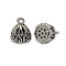Brass Pendants, Lotus Pod Charms, Nickel Free, Antique Silver, 9x8mm, Hole: 1mm