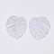 Brass Pendants, Tropical Leaf Charms, Cadmium Free & Nickel Free & Lead Free, Etched Metal Embellishments, Long-Lasting Plated, Monstera Leaf, Platinum, 29.5x25x0.3mm, Hole: 1.2mm