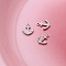 Brass Rhinestone Pendants, Platinum, Anchor & Helm, 13x10mm