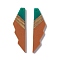 Opaque Resin & Walnut Wood Big Pendants, Jagged Shape Charms, Chocolate, 53x14x3mm, Hole: 2mm