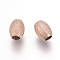 Ion Plating(IP) 304 Stainless Steel Beads, Textured Beads, Oval, Rose Gold, 5x4mm, Hole: 1.9mm