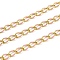Brass Curb Chains, with Enamel, Spool, Long-Lasting Plated, Soldered, Golden, Pink, Link: 10.3x7x1.25mm