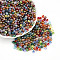 Transparent Colours Rainbow Glass Seed Beads, Round, Mixed Color, 4~4.5x3.5~4mm, Hole: 0.9~1.2mm, about 4640pcs/pound