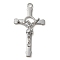 Alloy Big Pendants, Cross & Jesus, Platinum, 60x33x6mm, Hole: 3.7mm