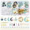 DIY Alloy Enamel & Acrylic & Polycotton Tassel Dangle Earrings Making Kits, Mixed Shapes, 17~40x11~16x1.5mm, Hole: 1.4~2mm