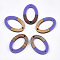 Resin & Walnut Wood Links connectors, Oval, Mauve, 28.5x19.5x3~4mm, Hole: 1.8mm