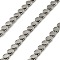 304 Stainless Steel Horse Eye Link Chains, Unwelded, with Spool, Stainless Steel Color, 7.5x5.5x3.5mm
