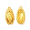 Rack Plating Alloy Pendants, Lead Free & Cadmium Free & Nickel Free, Cicada Charm, Matte Gold Color, 22.5x10.5x3.3mm, Hole: 1.7mm