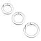 3Pcs 3 Styles 304 Stainless Steel Spring Gate Rings, O Rings, Stainless Steel Color, 18~24x3.5mm, 7 Gauge, Inner Diameter: 11~17mm, 1pc/style