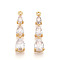 Brass Micro Pave Cubic Zirconia Pendants, Long-Lasting Plated, Nickel Free, Real 18K Gold Plated, Teardrop, 23.5x5.5x4mm, Hole: 1mm