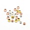 Brass Tiny Bead Cones, Mixed Color, 3x0.8mm, Hole: 1mm, about 330pcs/5g