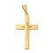 PVD Vacuum Plating 304 Stainless Steel Pendants, Cross with Star Charm, Religion, Golden, 43x25x4.8mm, Hole: 8.5x5.5mm