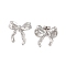 Non-Tarnish 304 Stainless Steel Earrings for Women, Bowknot, Stainless Steel Color, 23x22mm
