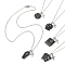 Alloy Enamel Pendant Necklace with 304 Stainless Steel Cable Chains, Mixed Shapes, 17.32~17.56 inch(44~44.6cm)