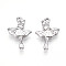 304 Stainless Steel Pendants, Dancer Charms, Anti-Tarnish, Stainless Steel Color, 19x13x3mm, Hole: 1.4mm