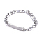 Tarnish Resistant 304 Stainless Steel Figaro Chain ID Bracelets, with Lobster Claw Clasps, Stainless Steel Color, 9 inch(23cm)