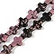 Natural Rhodonite Beads Strands, Cross, 15x11.5x4.5mm, Hole: 0.7mm, about 25pcs/strand, 15.75''(40cm)