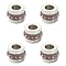 201 Stainless Steel Polymer Clay Rhinestone Inlaid Beads, Column, Stainless Steel Color, Light Rose, 7x5mm, Hole: 3mm