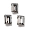 K9 Glass Rhinestone Cabochons, Pointed Back & Back Plated, Rectangle, Crystal Satin, 8x6x3mm
