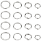800Pcs 4 Styles 304 Stainless Steel Split Rings, Double Loop Jump Rings, Stainless Steel Color, 5~8x1~1.5mm, Inner Diameter: 3.5~6.5mm, Single Wire: 0.5~0.7mm, 200pcs/style