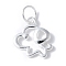 925 Sterling Silver Chinese Zodiac Outline Charms, with Jump Rings, Silver Color Plated, Dog, 9.5~15x10~11.5x1~2mm, Hole: 3.5mm