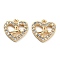 Brass Micro Cubic Zirconia Charms, Cadmium Free & Nickel Free & Lead Free, Heart, Real 18K Gold Plated, 11x11.5x2mm, Hole: 1.2mm