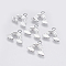Brass Charms, Rainbow, Real Platinum Plated, 11x13.5x1mm, Hole: 1.5mm