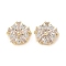 Brass Pave Cubic Zirconia Spacer Bars, Snowflake, Golden, Clear, 10.5x12x2mm, Hole: 1.5mm