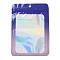 Rectangle Glitter Holographic PVC Zip Lock Bags, Resealable Packaging Bags, Self Seal Bag, Slate Blue, 14.9x10.5x0.15cm, Unilateral Thickness: 2.5 Mil(0.065mm)