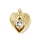 Brass Micro Pave Cubic Zirconia Locket Pendants, Heart Charm, Real 18K Gold Plated, Clear, 19x18.5x9.5mm, Hole: 3.5x2.5mm, Inner Diameter: 13x13.5mm