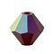 Preciosa® Crystal Beads, Czech Crystal, Bicone(451 69 302 Rondelle), 90120 20019 Garnet AB Matt, 4mm, Hole: 0.8mm