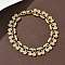 Cherry Brass Micro Pave Cubic Zirconia Chain Bracelets, Golden, Clear, 7-3/8 inch(18.6cm)