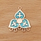 Alloy Chandelier Component Links, Clover Link, with Enamel, Deep Sky Blue, 29x25mm